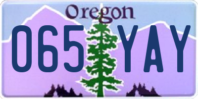 OR license plate 065YAY