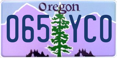 OR license plate 065YCO