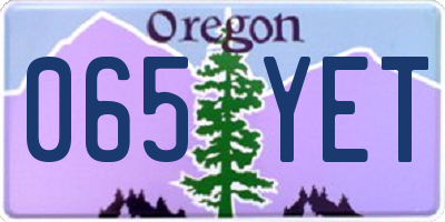 OR license plate 065YET