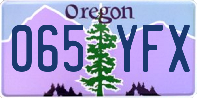 OR license plate 065YFX