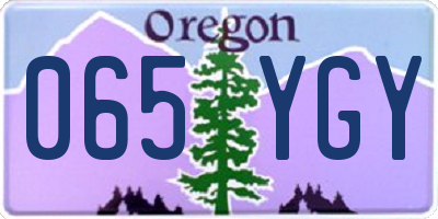 OR license plate 065YGY
