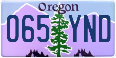 OR license plate 065YND