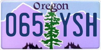 OR license plate 065YSH