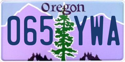 OR license plate 065YWA