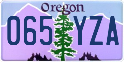 OR license plate 065YZA