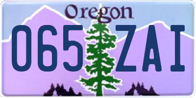 OR license plate 065ZAI