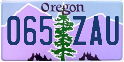 OR license plate 065ZAU