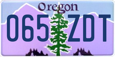 OR license plate 065ZDT