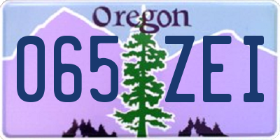 OR license plate 065ZEI
