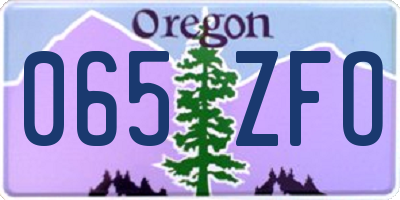 OR license plate 065ZFO
