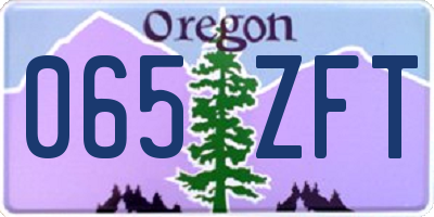 OR license plate 065ZFT