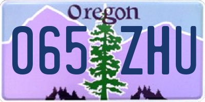 OR license plate 065ZHU