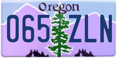 OR license plate 065ZLN