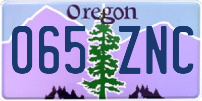 OR license plate 065ZNC