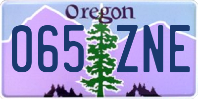 OR license plate 065ZNE
