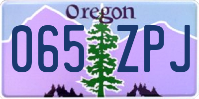 OR license plate 065ZPJ