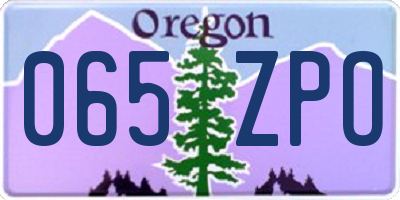 OR license plate 065ZPO