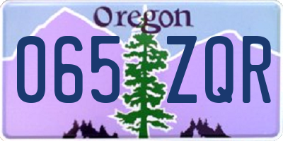OR license plate 065ZQR