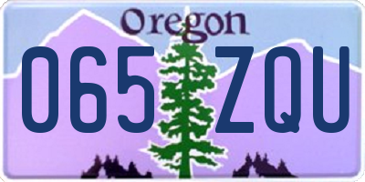 OR license plate 065ZQU