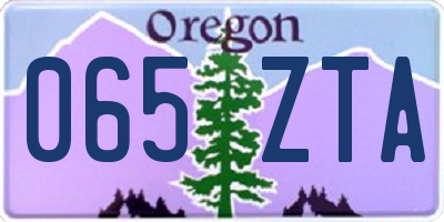 OR license plate 065ZTA
