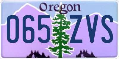 OR license plate 065ZVS