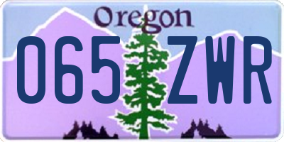 OR license plate 065ZWR