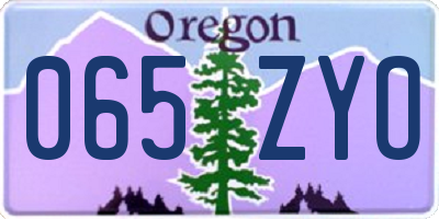 OR license plate 065ZYO