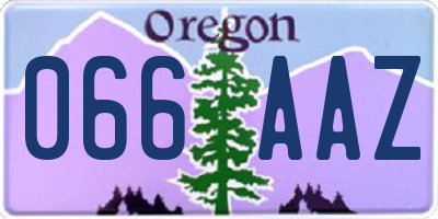 OR license plate 066AAZ