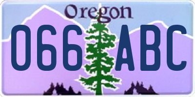 OR license plate 066ABC