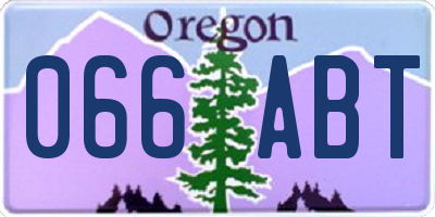 OR license plate 066ABT