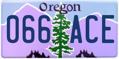 OR license plate 066ACE