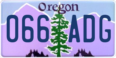 OR license plate 066ADG