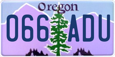 OR license plate 066ADU