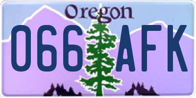 OR license plate 066AFK