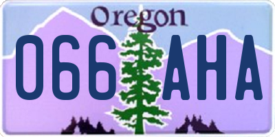 OR license plate 066AHA