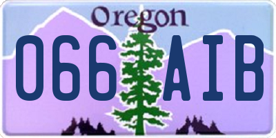 OR license plate 066AIB