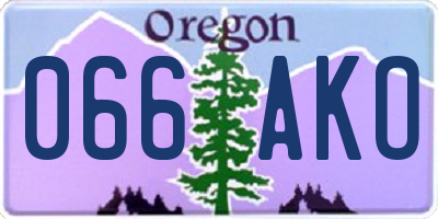 OR license plate 066AKO