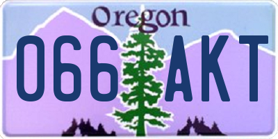 OR license plate 066AKT