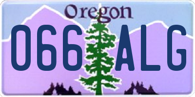 OR license plate 066ALG