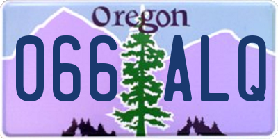 OR license plate 066ALQ