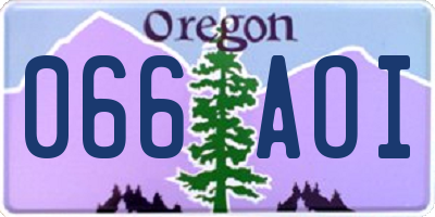 OR license plate 066AOI