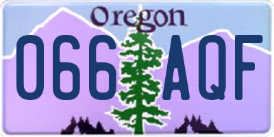 OR license plate 066AQF