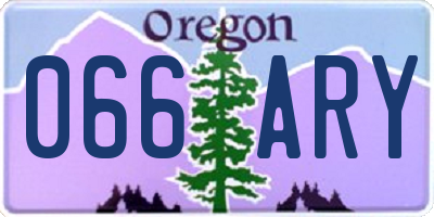 OR license plate 066ARY