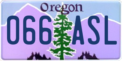 OR license plate 066ASL
