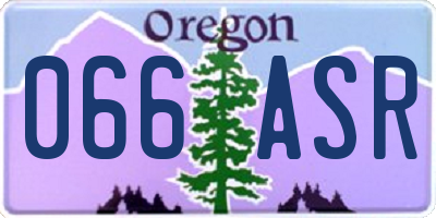 OR license plate 066ASR