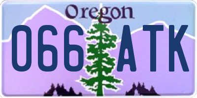 OR license plate 066ATK
