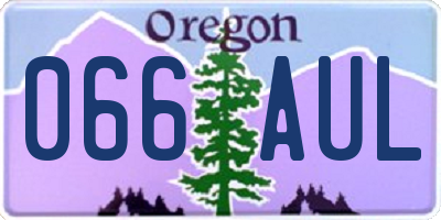 OR license plate 066AUL