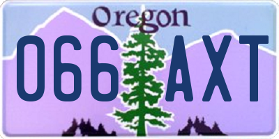 OR license plate 066AXT