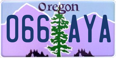OR license plate 066AYA
