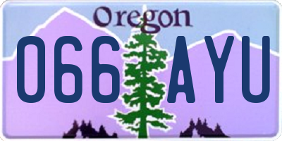 OR license plate 066AYU